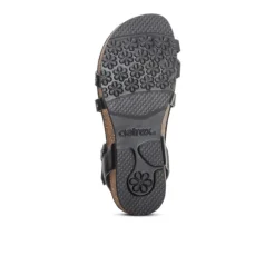 Aetrex Women's Lauren Adjustable Cross Band Sandal Black