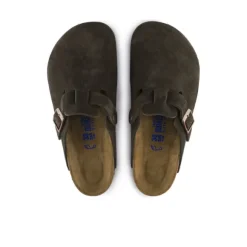 Birkenstock Women's Boston Soft Footbed Suede Leather Mocha