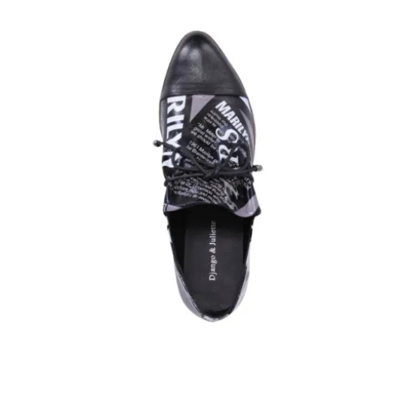 Django & Juliette Women's Kotty News Print Leather