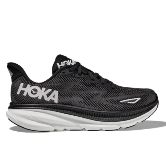 HOKA Women's Clifton 9 Wide Black / White