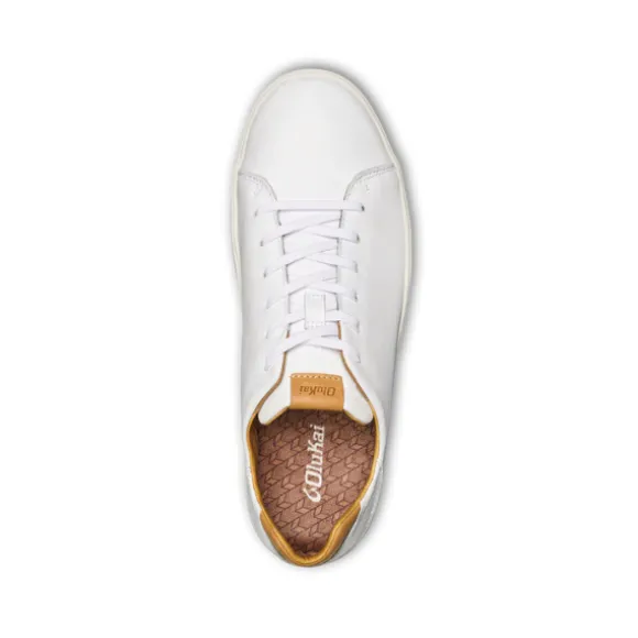 Olukai Men's Lae‘ahi Lī ‘Ili Leather Sneaker White
