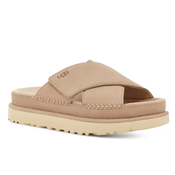 UGG Women's Goldenstar Cross Slide Driftwood